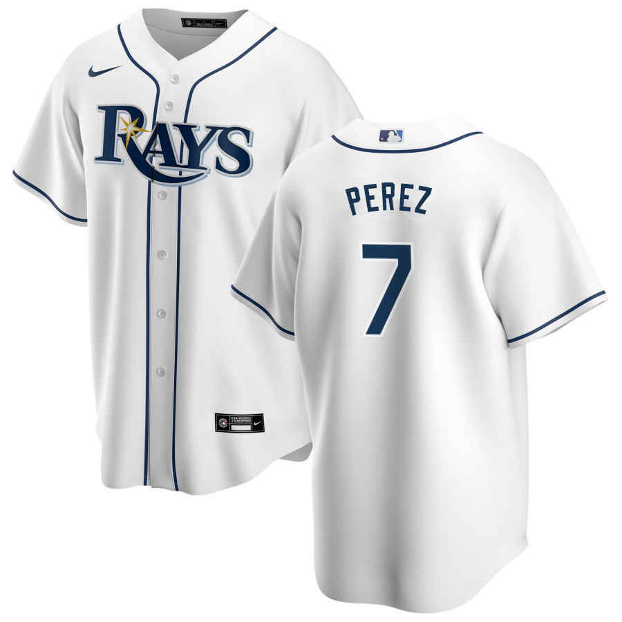 Nike Men #7 Michael Perez Tampa Bay Rays Baseball Jerseys Sale-White